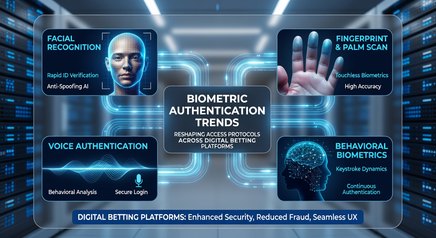 Sicherheitsprotokolle und biometrische Scanner in Aktion auf einer digitalen Wettplattform