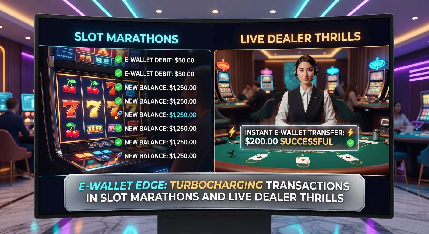 Live-Dealer-Tisch mit E-Wallet-Symbolen im Vordergrund, symbolisiert ultraschnelle Wetten und Auszahlungen während der Action